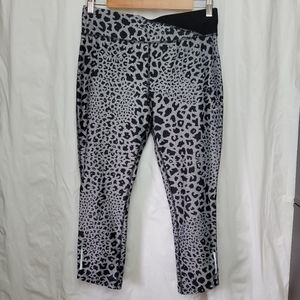 Nike Black And Silver Animal Print Capris